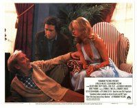 4d418 FOUL PLAY LC #1 '78 c/u of sexy Goldie Hawn & Chevy Chase staring at fallen Burgess Meredith