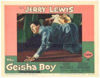 4d435 GEISHA BOY LC #7 '58 close up of wacky Jerry Lewis crawling on the floor!