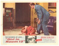 4d443 GIRL IN ROOM 13 LC '60 sexy unconscious Andrea Baynard on floor, the business of love!