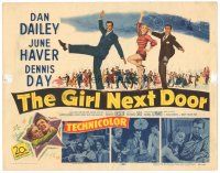4d057 GIRL NEXT DOOR TC '53 artwork of Dan Dailey, sexy June Haver & Dennis Day all dancing!