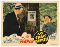 4d446 GO CHASE YOURSELF LC '38 Tom Kennedy glares at wacky Joe Penner by wanted poster!