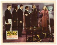 4d463 HALF PAST MIDNIGHT LC #2 '48 Peggy Knudsen w/ gun on Kent Taylor, Martin Kosleck, and others!
