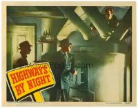 4d485 HIGHWAYS BY NIGHT LC '42 Richard Carlson eavesdrops on two men in furnace room!