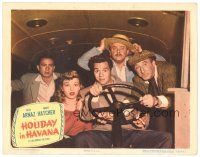 4d490 HOLIDAY IN HAVANA LC #8 '49 Latin lover Desi Arnaz & sexy Mary Hatcher with others in bus!