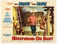 4d491 HOLLYWOOD OR BUST LC #2 '56 Jerry Lewis wearing Native American headdress + sexy squaw!