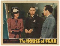 4d499 HOUSE OF FEAR LC '39 c/u of William Gargan between Irene Hervey & Alan Dinehart!