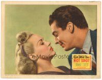 4d512 I WAKE UP SCREAMING LC '41 romantic close up of Victor Mature & sexy Betty Grable, Hot Spot!
