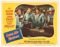 4d596 LOVE ME TENDER LC #5 '56 close up of Richard Egan & two soldiers at store counter!