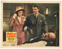 4d603 MAN AT LARGE LC '41 Marjorie Weaver panics after FBI agent George Reeves shoots man!