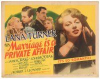 4d097 MARRIAGE IS A PRIVATE AFFAIR TC '44 great close up of beautiful young Lana Turner!