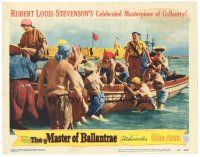 4d610 MASTER OF BALLANTRAE LC #7 '53 Errol Flynn & pirates on boat, by Robert Louis Stevenson!