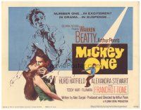 4d098 MICKEY ONE TC '65 cool artwork of Warren Beatty, directed by Arthur Penn!