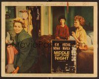 4d614 MIDDLE OF THE NIGHT LC #3 '59 pretty Kim Novak takes off her shoes, Paddy Chayefsky