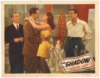 4d627 MISSING LADY LC '46 two men watch Kane Richmond as The Shadow hug sexy Barbara Reed!