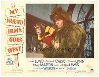 4d651 MY FRIEND IRMA GOES WEST LC #2 '50 best c/u of Jerry Lewis in wacky ape suit holding chimp!