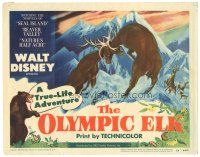 4d109 OLYMPIC ELK TC '52 Disney True-Life Adventure, cool nature documentary artwork!