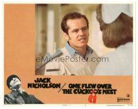 4d678 ONE FLEW OVER THE CUCKOO'S NEST LC #5 '75 great c/u of Jack Nicholson, Milos Forman classic!