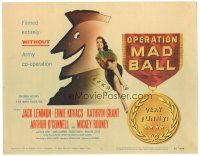 4d111 OPERATION MAD BALL TC '57 screwball comedy filmed entirely w/out Army co-operation!