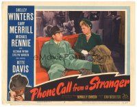 4d702 PHONE CALL FROM A STRANGER LC #8 '52 Shelley Winters & Gary Merrill staring at each other!