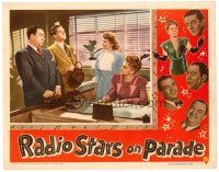 4d726 RADIO STARS ON PARADE LC '45 Wally Brown, Alan Carney, Frances Langford & girl in office!