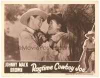 4d729 RAGTIME COWBOY JOE LC R47 close up of Johnny Mack Brown getting the best of a bad guy!