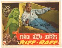 4d755 RIFF-RAFF LC #6 '47 great close up of Pat O'Brien laying on couch pointing gun!