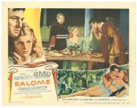 4d776 SALOME LC #6 '53 Charles Laughton watches Stewart Granger kiss Rita Hayworth's hand!