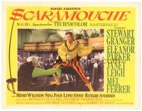4d781 SCARAMOUCHE LC #5 '52 great image of crowd watching Stewart Granger duelling with man!