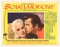 4d782 SCARAMOUCHE LC #6 '52 great romantic close up of Stewart Granger & sexy Janet Leigh!