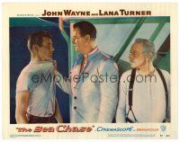 4d791 SEA CHASE LC #4 '55 John Qualen watches big John Wayne grab Tab Hunter by his shirt!