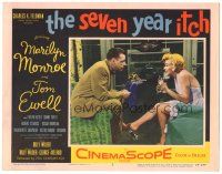 4d801 SEVEN YEAR ITCH LC #2 '55 Billy Wilder, c/u of Tom Ewell & sexy Marilyn Monroe with drink!
