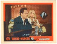 4d811 SHIELD FOR MURDER LC #7 '54 close up of Edmond O'Brien & sexy blonde Carolyn Jones at bar!
