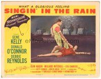 4d820 SINGIN' IN THE RAIN LC #7 '52 close up of Gene Kelly dancing with sexiest Cyd Charisse!