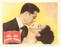 4d829 SLIGHTLY FRENCH LC #3 '48 best romantic close up of pretty Dorothy Lamour & Don Ameche!