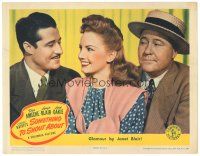 4d839 SOMETHING TO SHOUT ABOUT LC '43 pretty Janet Blair between Don Ameche & Jack Oakie!