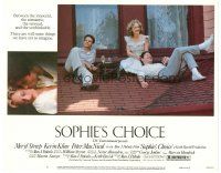 4d843 SOPHIE'S CHOICE LC #7 '82 Meryl Streep, Kevin Kline & Peter MacNicol drinking wine on roof!