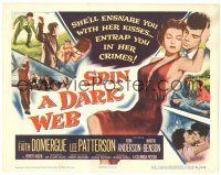 4d140 SPIN A DARK WEB TC '56 wonderful film noir art of sexy full-length Faith Domergue!