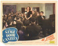 4d855 STAGE DOOR CANTEEN LC '43 beautiful Merle Oberon on stage sings for the troops!