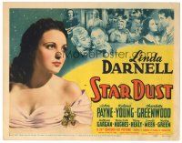 4d141 STAR DUST TC '40 close up of pretty 17 year-old actress Linda Darnell + cast montage