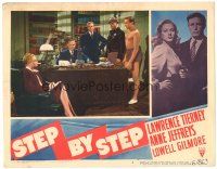 4d863 STEP BY STEP LC #2 '46 barely dressed Lawrence Tierney in office with Myrna Dell & others