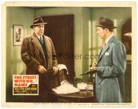 4d873 STREET WITH NO NAME LC #3 '48 Richard Widmark with gun talks to Walter Greaza, film noir!