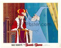 4d882 SWORD IN THE STONE LC '64 Disney cartoon, c/u of Merlin crowning young King Arthur!