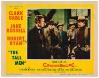 4d886 TALL MEN LC #6 '55 three cowboys watch Clark Gable stare down Robert Ryan!