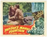 4d891 TARZAN'S MAGIC FOUNTAIN LC #4 '49 close up of Lex Barker kissing sexy Brena Joyce!