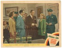 4d906 THIN MAN GOES HOME LC #7 '44 William Powell & Myrna Loy stare at a charming young suspect!