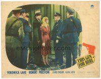 4d907 THIS GUN FOR HIRE LC '42 Veronica Lake is questioned by the police, classic film noir!