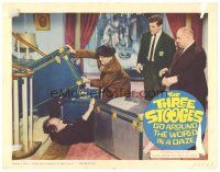 4d913 THREE STOOGES GO AROUND THE WORLD IN A DAZE LC '63 Curly-Joe watches Moe help Larry!