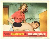 4d918 THUNDERBALL LC #3 '65 Sean Connery as James Bond gets a rubdown from sexy Molly Peters!