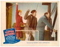 4d926 TOPPER RETURNS LC #2 R46 close up of Joan Blondell about to hit man with hook hand!