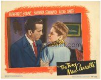 4d941 TWO MRS. CARROLLS LC #3 '47 wonderful close up of Humphrey Bogart grabbing Alexis Smith!
